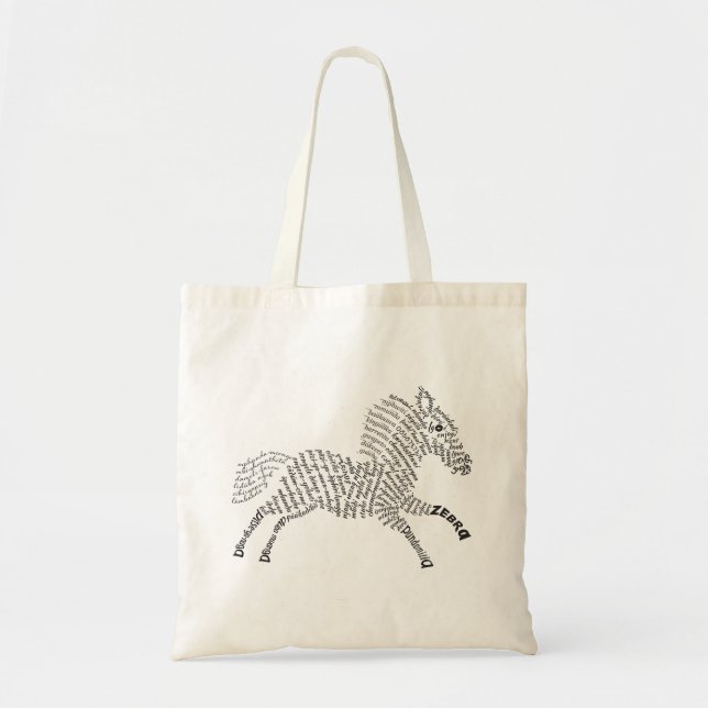 Tote Bag World Word Zebra Fourre-tout (Devant)