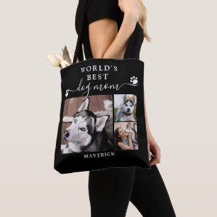 Tote Bag Worlds Best Chien Maman Empreintes de pattes Scrip