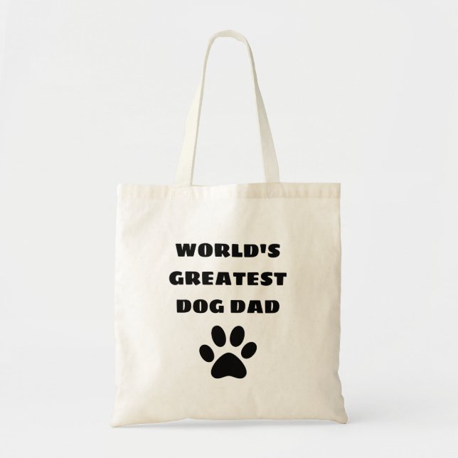 Tote Bag World's Greatest Dog Dad Custom Text Personalized (Devant)