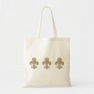 Tote Bag Worn Fleur De Lis