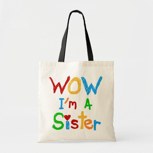 Tote Bag WOW Je suis une Soeur T-shirts et GIfts (Devant)