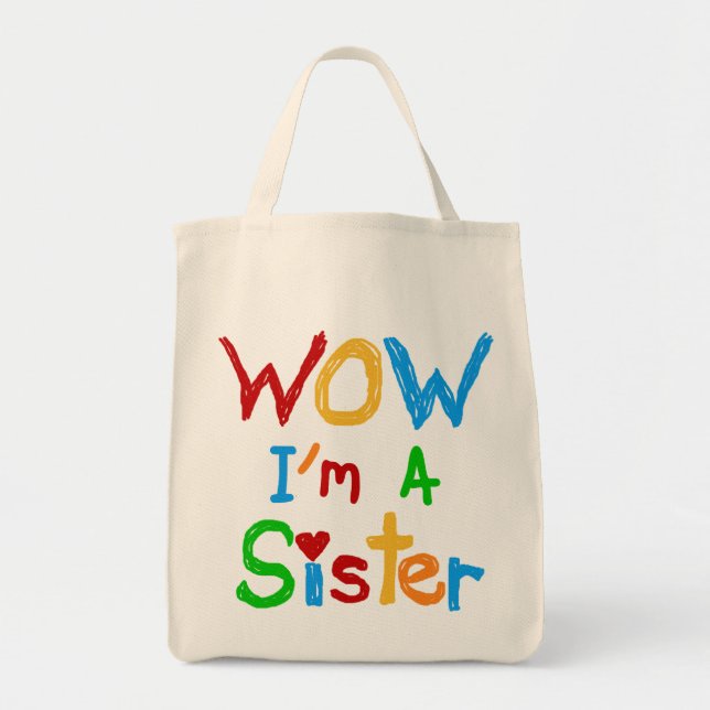 Tote Bag WOW Je suis une Soeur T-shirts et GIfts (Devant)