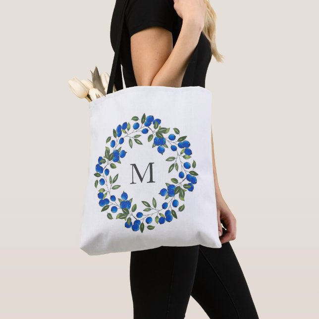 Tote Bag Wreath Blueberries (De près)