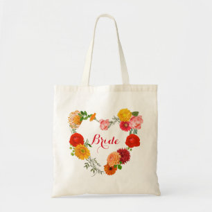 Tote Bag Wreath De Fleurs Et Feuilles