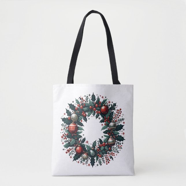 Tote Bag Wreath de Noël (Devant)