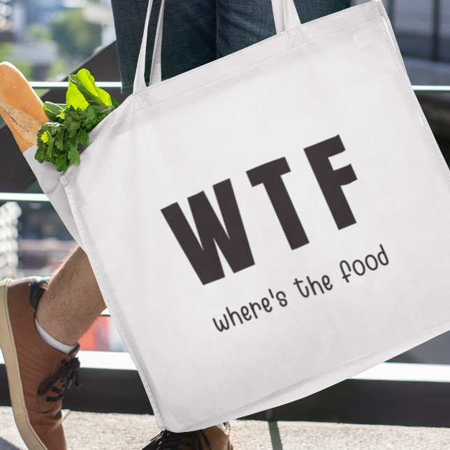 Tote Bag WTF Où est La Nourriture Drôle Épicerie Réutilisab (Shop now and embrace the laughter while being kind to the environment!





)