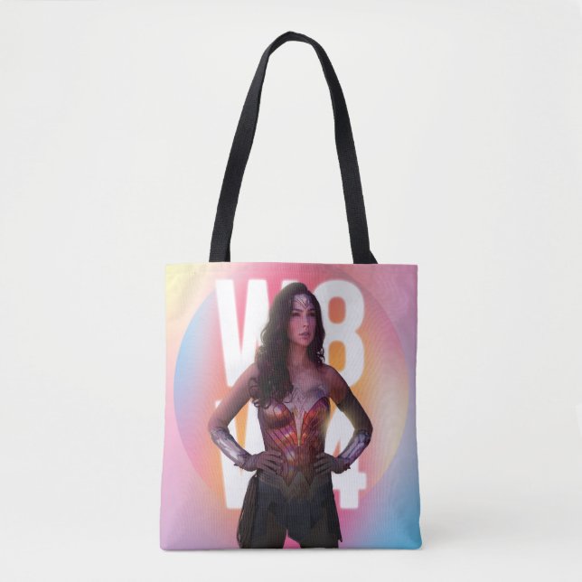 Tote Bag WW84 | Lo Fi Pastel Rainbow Wonder Woman Photo (Devant)