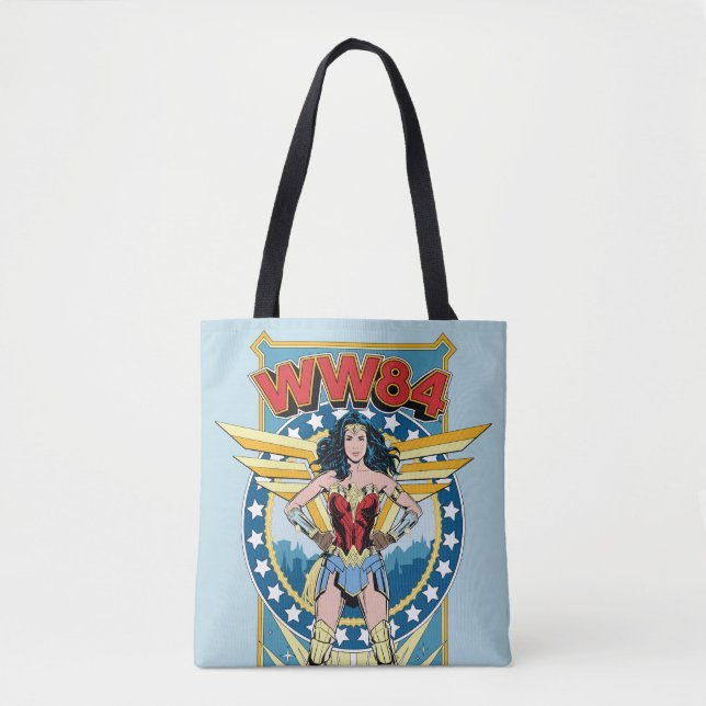 Tote Bag WW84 | Retro Comic Wonder Woman Character Badge (Devant)