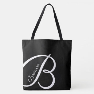 Tote Bag XL BAG - MONOGRAM + NOM - fourre-tout moderne noir