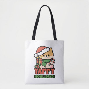 Tote Bag Yappy Howlidays - Jote Christmas Dog Cartoon