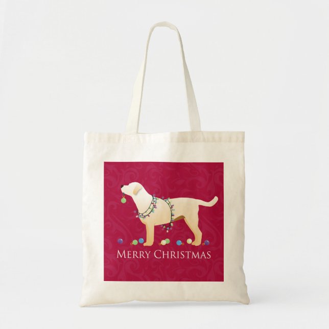 Tote Bag Yellow Labrador Retriever Joyeux Noël Design (Devant)