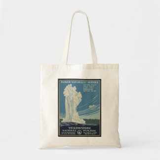 Tote Bag Yellowstone Old Faithouse Poster vintage de parc