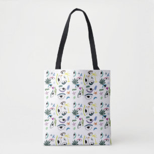 Tote Bag Yeux design Motif moderne Abstrait