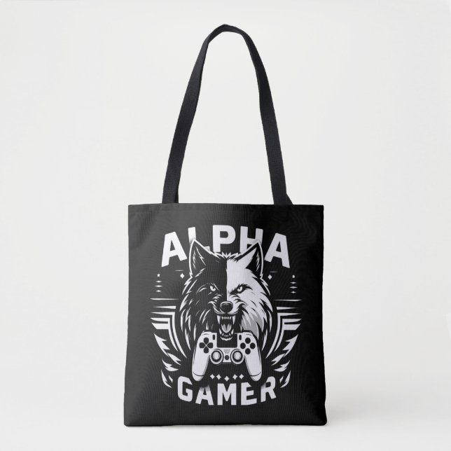 Tote Bag Yin Yang Alpha Gamer Loup (Devant)
