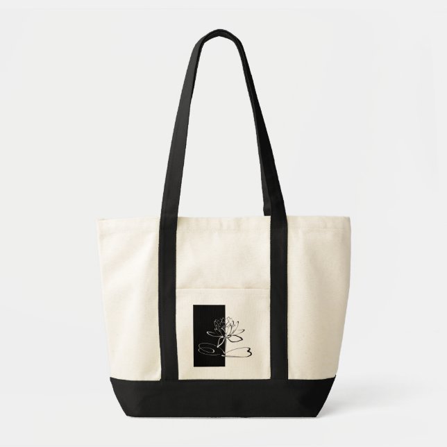 Tote Bag Yin Yang Black Lotus Blossom (Devant)