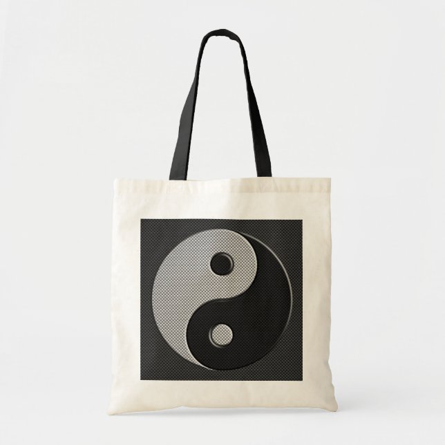 Tote Bag Yin Yang dans le style d'impression en fibre de ca (Devant)