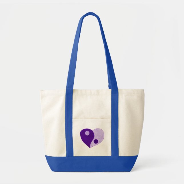 Tote Bag Yin Yang Heart (Violet/Lilac) (Devant)