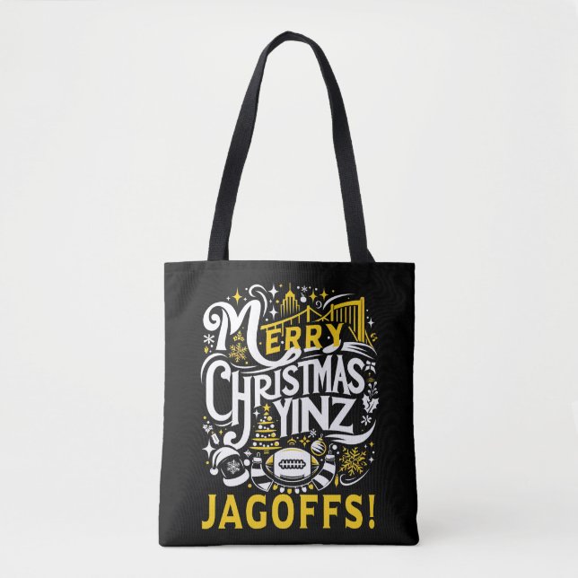 Tote Bag Yinz Jagoff Noël Pittsburgh Cadeau (Devant)