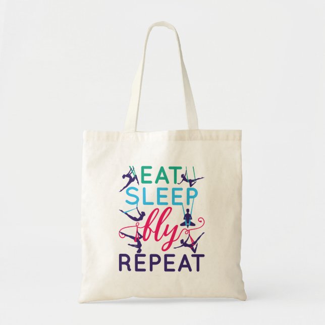 Tote Bag Yoga Aérien Manger Sleep Vol Répéter (Devant)