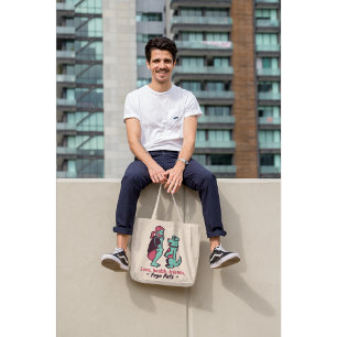 Tote Bag Yoga Animaux - Amour, Santé, Amis