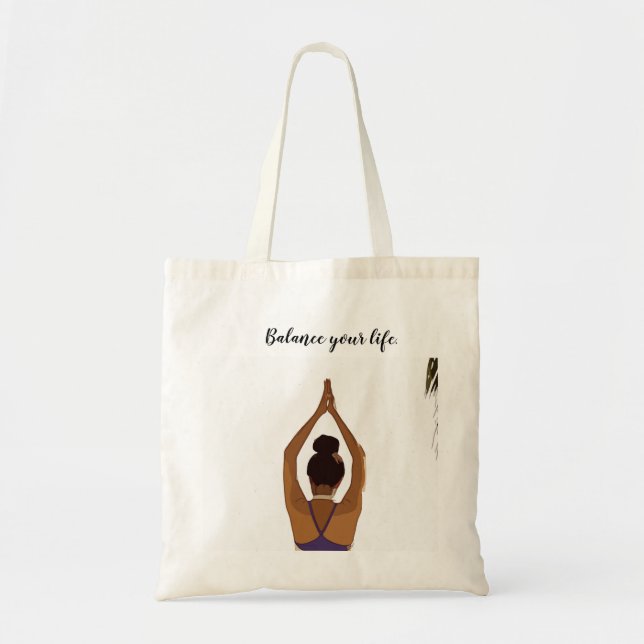 Tote Bag Yoga Équilibrer votre vie femme posant yoga (Devant)