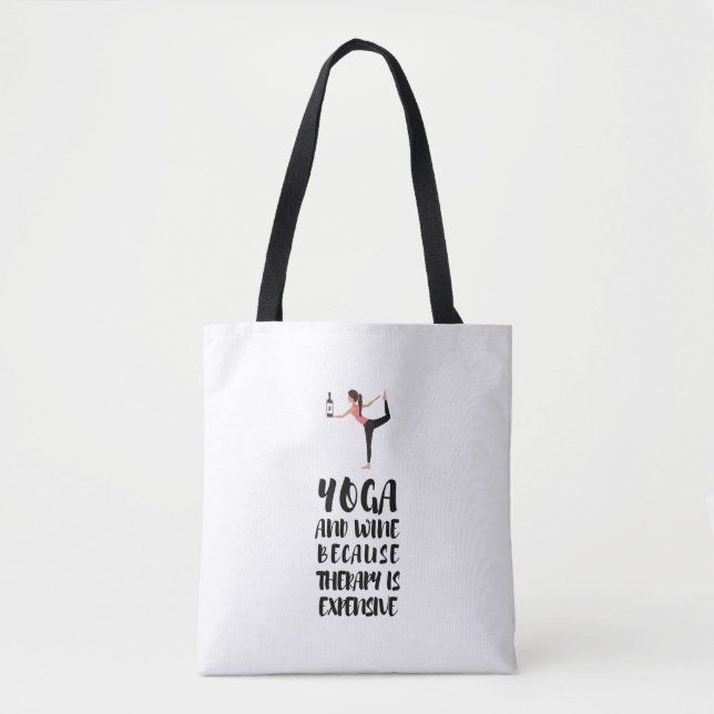 Tote Bag Yoga et vin (Devant)