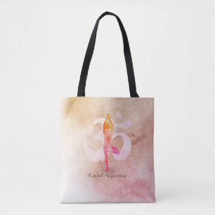 Tote Bag YOGA Instructeur d'aquarelle méditation Pose Om SI