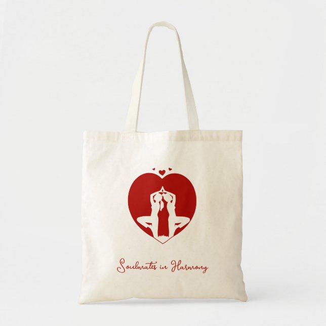 Tote Bag Yoga Lovers Heart Pose Fourre-tout - Minutieux et  (Devant)