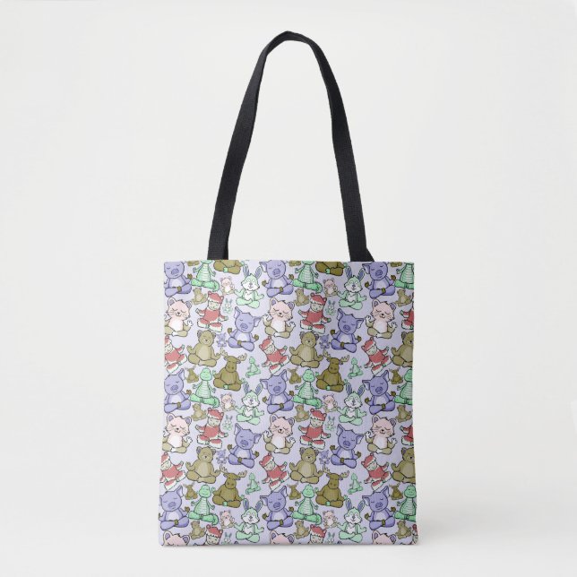 Tote Bag Yoga poses pattern | Yoga seamless pattern 60 (Devant)