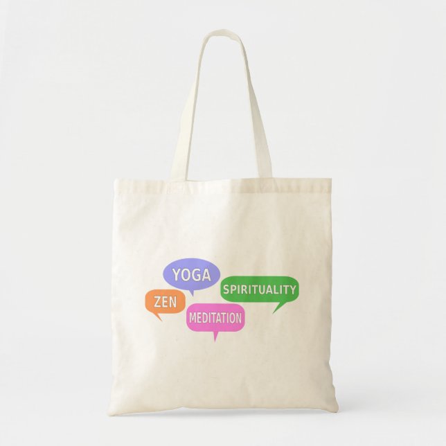 Tote Bag Yoga Spiritualité Zen Méditation Discours Bulles (Devant)