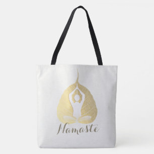 Tote Bag Yoga Studio Instructeur Méditation Pose Bodhi Leaf