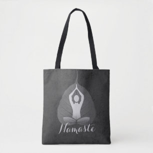 Tote Bag Yoga Studio Instructeur Méditation Pose Bodhi Leaf