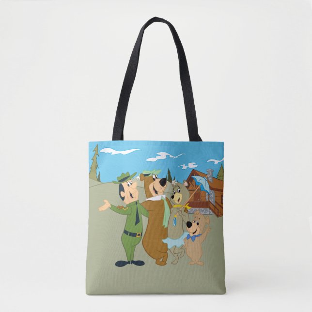 Tote Bag Yogi Ours et amis Accueil chaleureux (Devant)