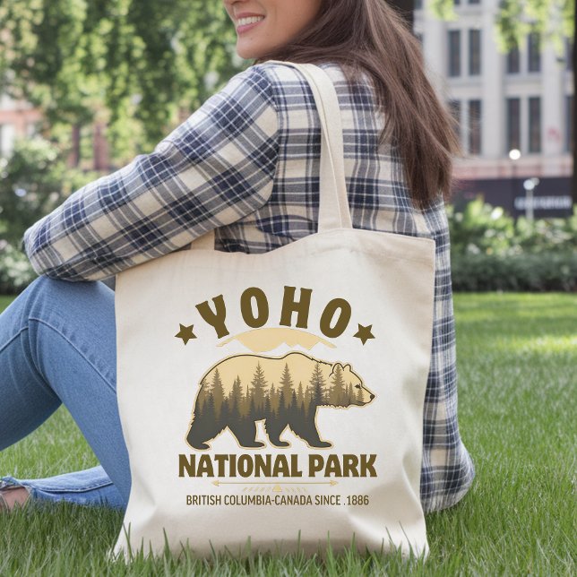 Tote Bag Yoho National Park Gift – Nature Bear with Scenic  (Créateur téléchargé)