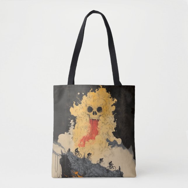 Tote Bag Yokai japonais à vélo (Devant)