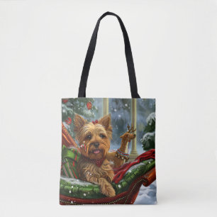 Tote Bag Yorkshire Terrier Chien Fête de Noël
