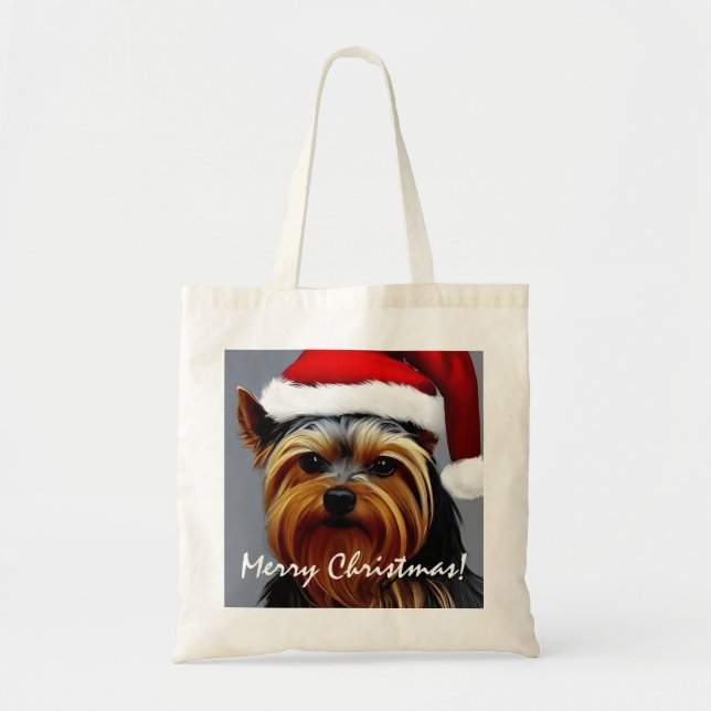 Tote Bag Yorkshire Terrier Noël (Devant)