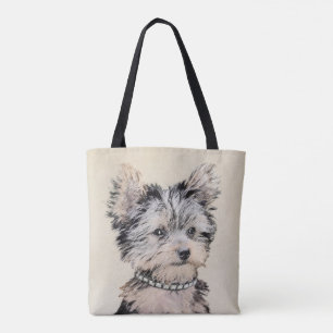 Tote Bag Yorkshire Terrier Puppy Peinture Chien original
