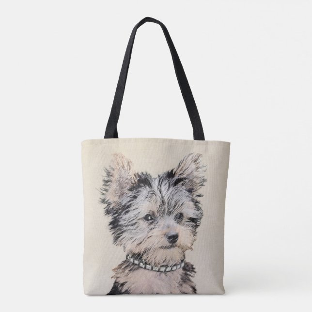 Tote Bag Yorkshire Terrier Puppy Peinture Chien original (Dos)
