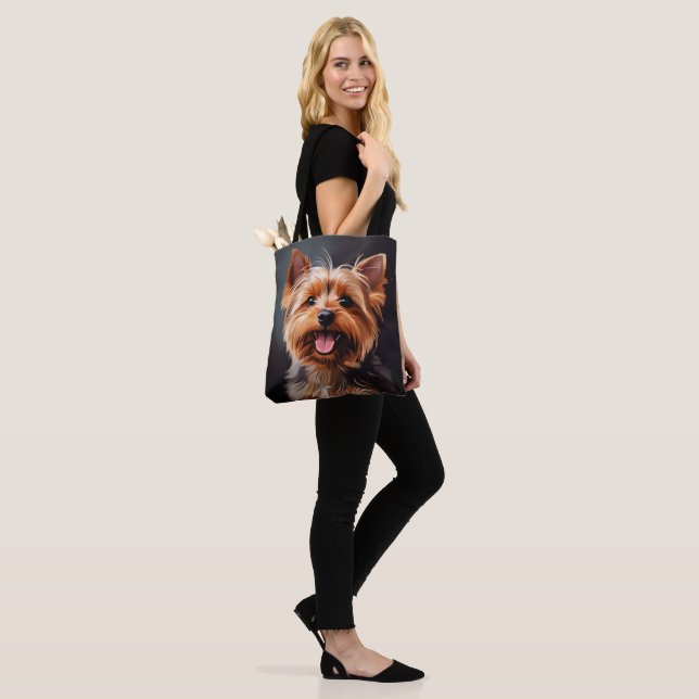 Tote Bag Yorkshire Terrier Realisme Art Portrait (Sur le modèle)