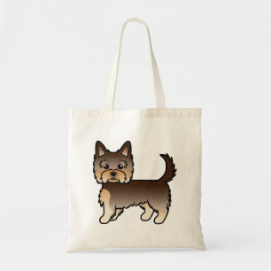Tote Bag Yorkshire Terrier Yorkie de dessin animé au chocol