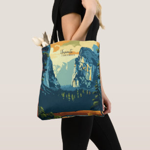 Tote Bag Yosemite California USA Vintage Art Illustration