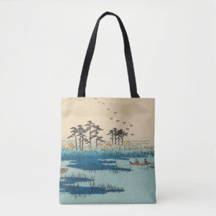 Tote Bag Yoshiwara, Japon : Impression de blocs de bois Vin