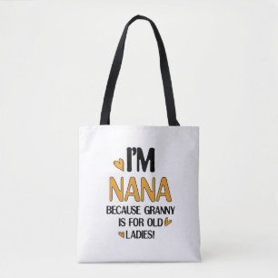 Tote Bag Young Nana Graphic Nana Clipart Design Grandma Art