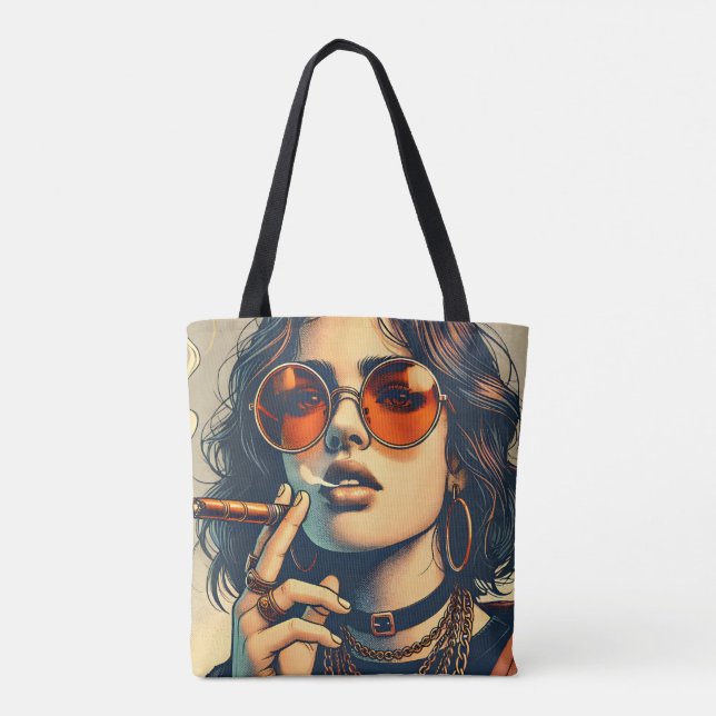 Tote Bag Young Sassy Women Print (Dos)