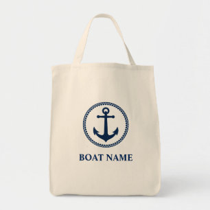 Tote Bag Your Boat Name Sea Anchor Eco Friendly Grocery