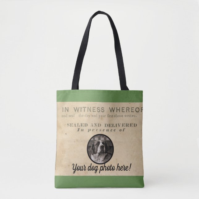 Tote Bag Your Dog Photo n Paws 1860 Document juridique anti (Devant)