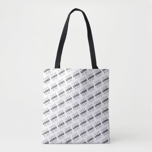 Tote Bag Your Logo Simple Repeating Diagonal Pattern (Devant)