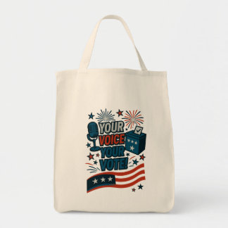 Tote Bag Your Voice Your Vote Patriotic Election 