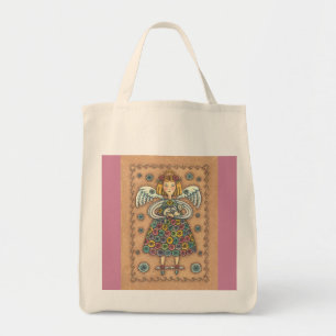 Tote Bag YoYo Quilt Angel GROCERY FOURRE-TOUT